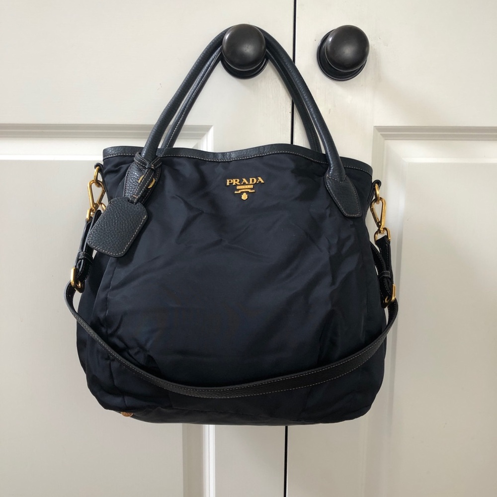 Authentic Prada Nylon Hobo in Navy